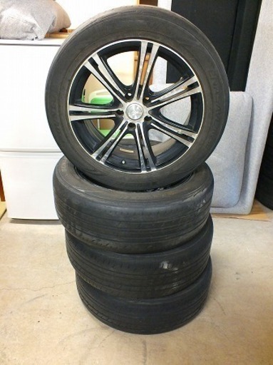 【苫小牧バナナ】ダンロップ 225/55R18 14年製 STRANGER アルミ 18×7 1/2J オフセット 38 PCD 100