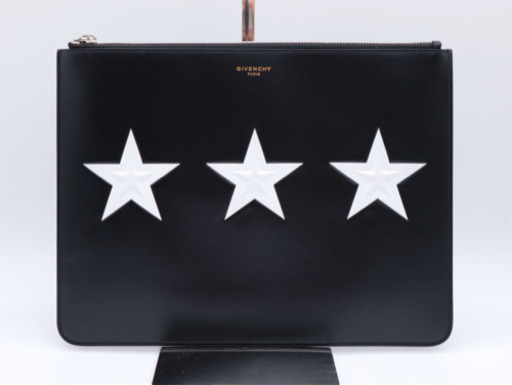 《GIVENCHY/スター プリント クラッチバッグ》ブラック ABランク 美品