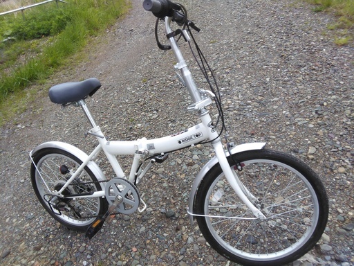 6段変速自転車；折りたたみ6段変速軽快車：中古  白色