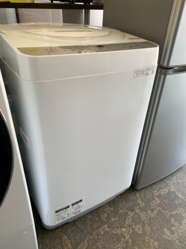 美品 シャープ 6.0kg全自動洗濯機 ES-GE6C-W 2019年製 シワ抑え 風乾燥 槽クリーン予約中