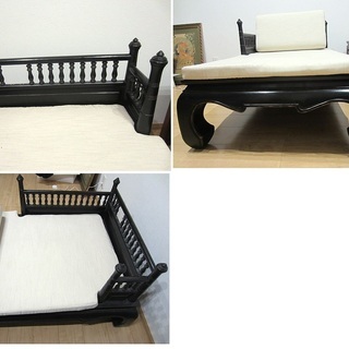 引き取り限定　シノワズリ/チャイナ/ 中国・台湾 宮廷スタイル カウチソファー 木製フレーム・長椅子・寝椅子の画像