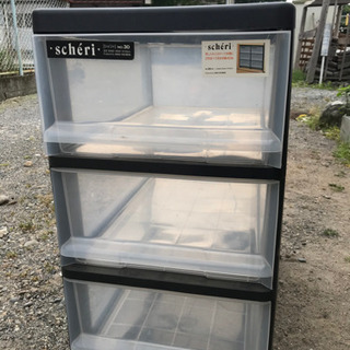 倉庫保管　中古3段プラスチックケース　おまけ付き