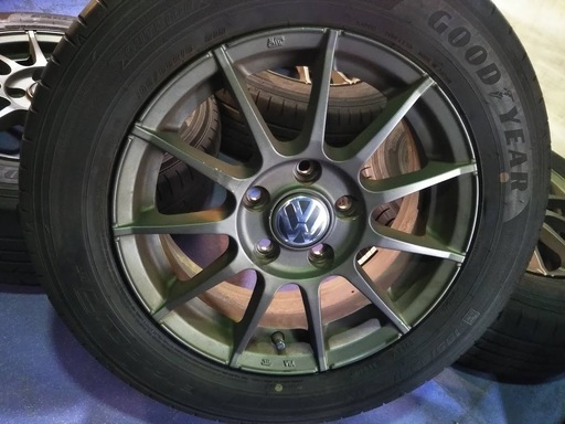 夏15インチ ワーゲン VW ゴルフ PCD112 ゴルフ5/6/7 VW専用 195/65R15 日本製グッドイヤー【富山市/手渡しもOK】ゴルフプラス 中古4本 OZ社外品アルミ