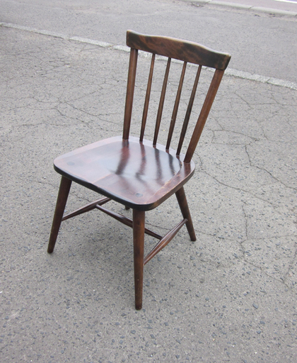 ダイニングチェア 幅42cm 木製 ブラウン系 アンティーク 椅子