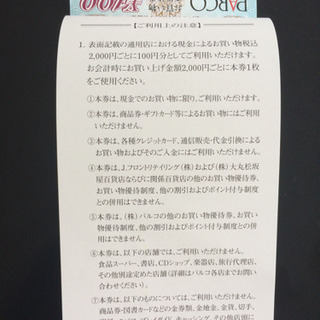 終了　パルコ株主優待券　4,000円分の画像