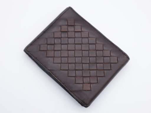 《BOTTEGA VENETA/イントレチャート ブラウン 三つ折り財布》AB