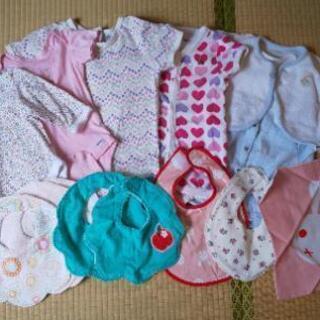 【ベビー・中古】ロンパース２枚（サイズ60）&肌着３枚（おまけの...