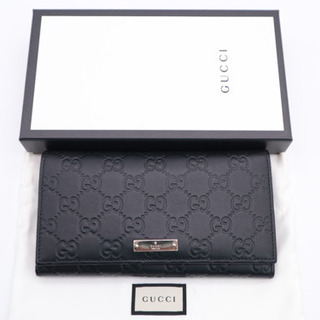 《GUCCI/グッチシマ 長財布》Aランク 244946 ブラック 箱 袋 美品