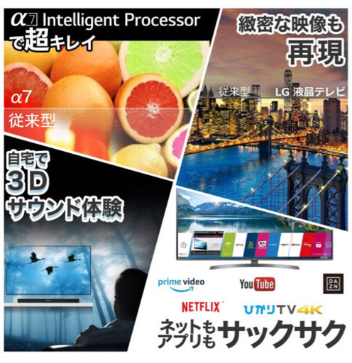 LED 4Kテレビ、50インチ、新品に近い、1年しか使ってない