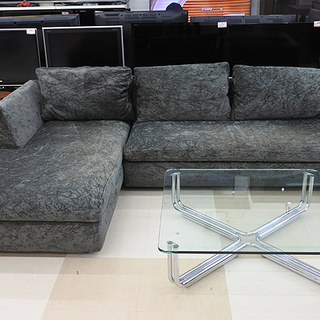札幌市/清田区 ★定価100万★ アルフレックス/arflex ソファ SONA/ソーナ SNA-16CL/SNA-16R カウチソファセット コーナーソファ L字ソファー グレー 家具