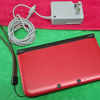 札幌 任天堂 3DSLL 赤黒 本体 充電アダプター 中古の画像