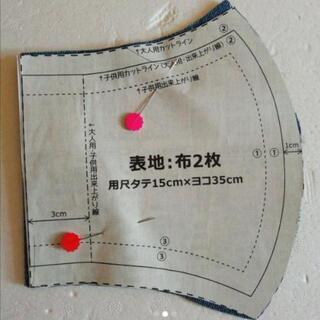 立体インナーマスク大人用(デニム布&さらし布セット(作成素材)