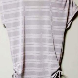 急募🔊◀️トルディア▶️ボーダーラメ リボン 紐 くしゅくしゅ 調節 丸襟 Mの画像