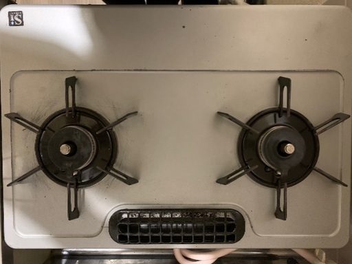【中古美品】都市ガス用ガスコンロ(ガスホース1m付)
