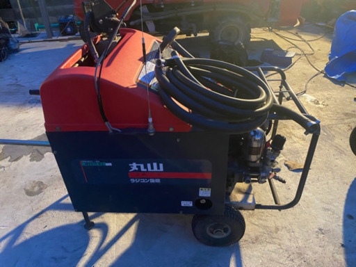 長野市 美品丸山 動力噴霧機 MS511 R2 ラジコン動噴 8馬力 ホース 約90m セット動噴 最大吸水量 44L/min リコイ