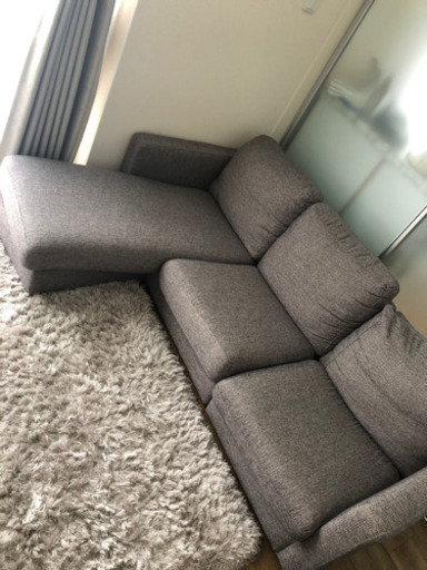 3人がけソファー　グレー