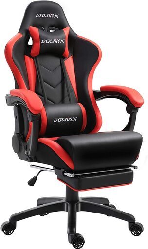 箱に入ってます　新品　Dowinx ゲーミングチェア/オフィスチェア/ゲーム用チェア リクライニング 人間工学 伸縮可能のフットレスト マッサージ機能腰痛対策 調節可能ランバーサポート