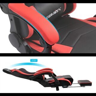 箱に入ってます　新品　Dowinx ゲーミングチェア/オフィスチェア/ゲーム用チェア リクライニング 人間工学 伸縮可能のフットレスト マッサージ機能腰痛対策 調節可能ランバーサポートの画像