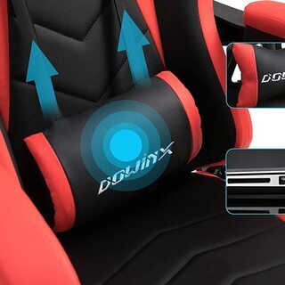 箱に入ってます　新品　Dowinx ゲーミングチェア/オフィスチェア/ゲーム用チェア リクライニング 人間工学 伸縮可能のフットレスト マッサージ機能腰痛対策 調節可能ランバーサポートの画像