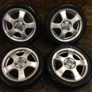 【BS Playz PZ-1 155/55R14】夏タイヤ 4本【DUNLOP VIOLENTO 社外ホイール 14インチ 4.5J4HPCD100+48】(VTG179) クレジットカード QR決済可能
