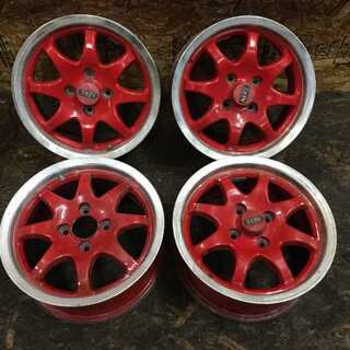 社外アルミ 14インチ6J4HPCD100+40 社外ホイール 4本 カローラ イプサム ガイア等 即決　(VHF05) CRIMSON RACING SPARCO レーシングスパルコ 社外ホイール 14インチ 4本