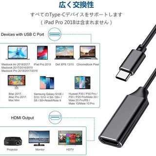 USB Type-C to HDMI 変換ケーブル USB c HDMI 変換 の画像