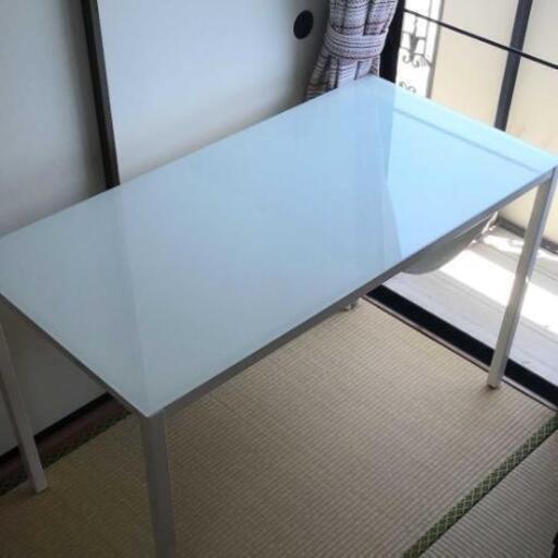【値下げ】フランフラン　デスク　ガラストップ　机　テーブル