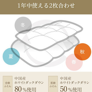 【商談中】ニトリ　シングル2枚合わせ羽毛掛ふとんの画像