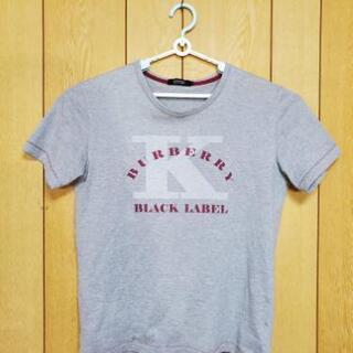 BURBERRY　ブラックレーベル　半袖Tシャツ　グレー×ボルド...