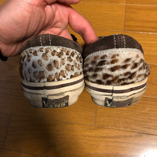 VANS スリッポン レオパード ハラコの画像