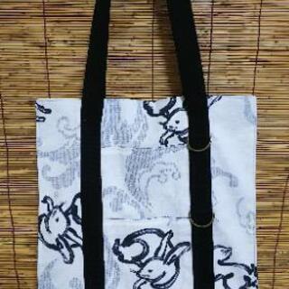 初作品 和柄 トートバック 兎