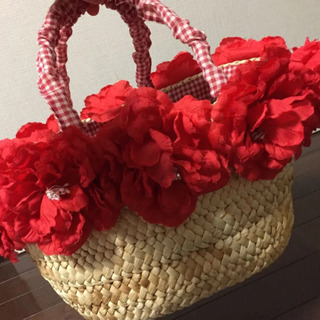カゴバック カバン かご 花 フラワー デコレーション 海 鞄 ...