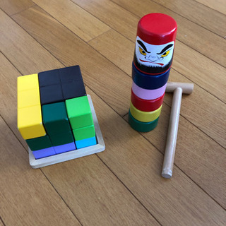 知育玩具　賢人パズル&だるま落とし