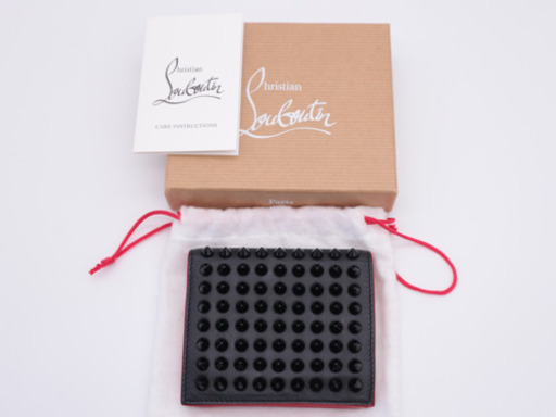 《Christian Louboutin/スタッズ 二つ折り財布》ABランク 美