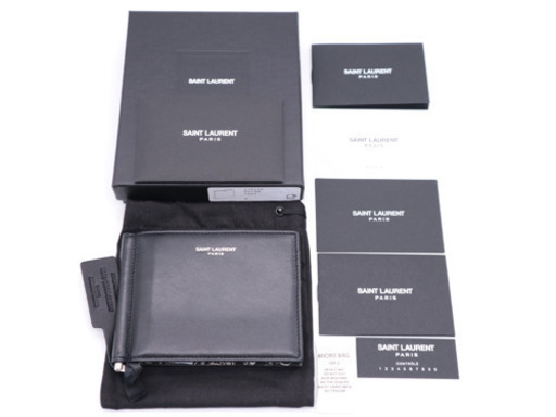 《SAINT LAURENT/マネークリップ》378005 ブラック Aランク