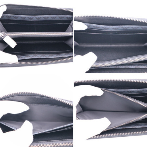 《EMPORIO ARMANI/ロゴラウンドファスナー》Sランク 未使用品 美品