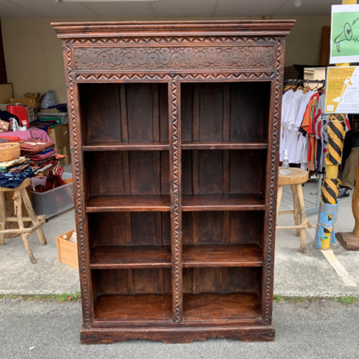 インド　アンティーク食器棚　本棚　レア