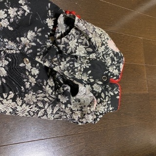 犬用チャイナ服　シルク　正絹　オーダーメイド　赤の紐　の画像