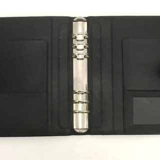◆◇未使用品◆◇ ASHFORD アシュフォード ダグラス 30mm ブラック 黒 本革 システム手帳 手帳カバー