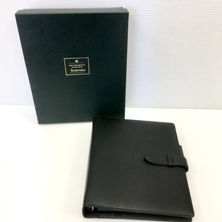 ◆◇未使用品◆◇ ASHFORD アシュフォード ダグラス 30mm ブラック 黒 本革 システム手帳 手帳カバー