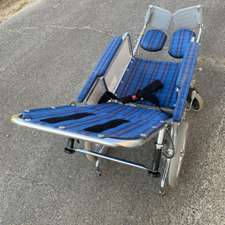 美品■kawamura/カワムラ/リクライニング車椅子/RR51-N/フルリクライニング/介助式/アルミ/折り畳み可能/介護/■管理番号42902の画像