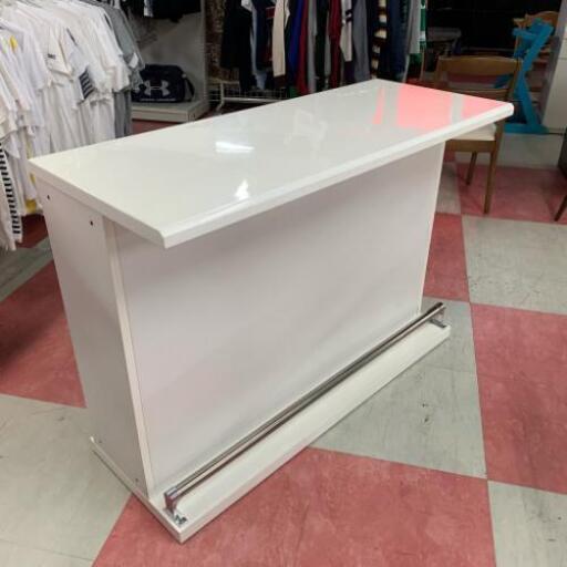 中古 店舗近送料格安 対面キッチンカウンター キッチン収納 ホワイト WH 幅120cm×奥50cm×高86cm