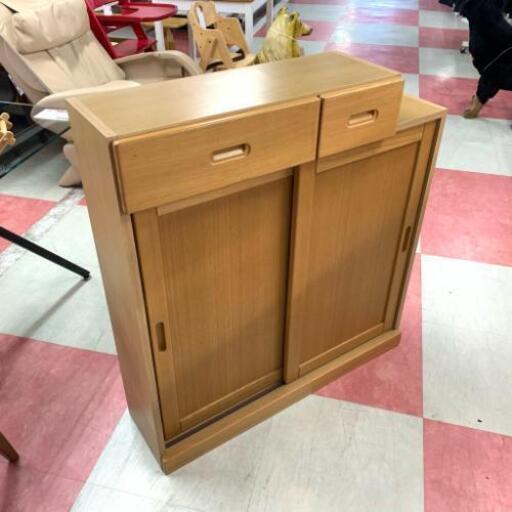 中古 店舗近送料格安 カウンター下収納 薄型収納 多目的棚 ナチュラルブラウン NB 幅94cm×奥26cm×高100cm