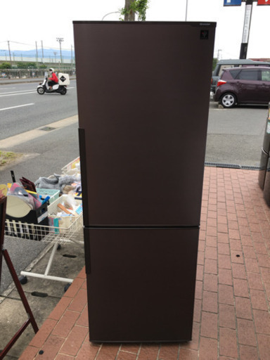 美品 2017年製 SHARP シャープ 271L冷蔵庫 SJ-PD27C-T プラズマクラスター ウッド調デザイン