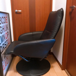 【美品】本革リクライニング回転チェアの画像