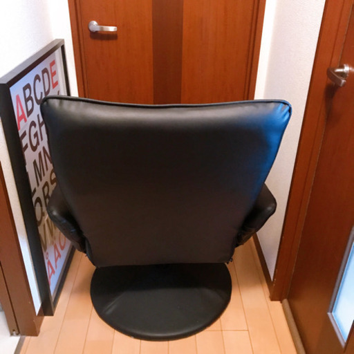 【美品】本革リクライニング回転チェア