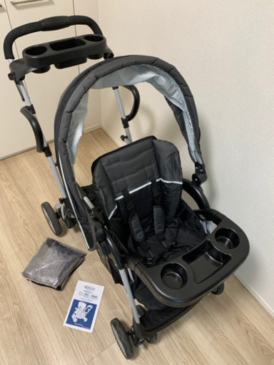 Graco (グレコ) 二人乗りベビーカー ルームフォーツー (Room for 2) BK [親用トレイ & 下カゴ & 子供用トレ