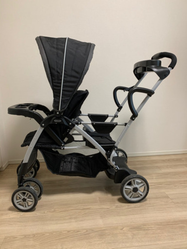 Graco (グレコ) 二人乗りベビーカー ルームフォーツー (Room for 2) BK [親用トレイ & 下カゴ & 子供用トレイ装備]