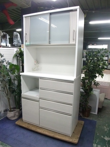 【5/24まで】ニトリ キッチンボード 食器棚(Nポスティア100KB） ニトリ キッチンボード 食器棚 Nポスティア100KB WH - メルカリ