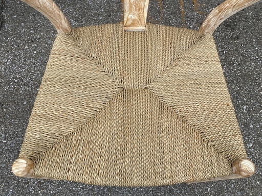 新品 未使用品 チェア ホワイト系 エイジング加工 Yバックチェア 輸入品 中古品①